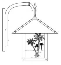 Arroyo Craftsman TRB-12PTWO-BZ - 12" timber ridge wall bracket with palm tree filigree