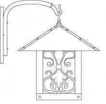 Arroyo Craftsman TRB-16ASOF-BZ - 16" timber ridge wall bracket with ashbury  filigree