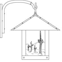 Arroyo Craftsman TRB-16CTCS-P - 16" timber ridge wall bracket with cactus  filigree