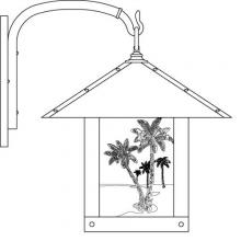 Arroyo Craftsman TRB-16PTGW-RB - 16" timber ridge wall bracket with palm tree  filigree