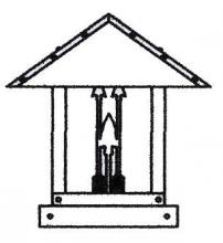 Arroyo Craftsman TRC-12ARCR-BK - 12" timber ridge column mount with arrow filigree