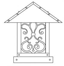 Arroyo Craftsman TRC-12ASCS-BK - 12" timber ridge column mount with ashbury  filigree