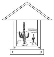 Arroyo Craftsman TRC-12CTOF-P - 12" timber ridge column mount with cactus  filigree