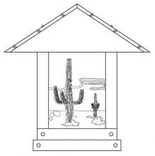 Arroyo Craftsman TRC-16CTGW-VP - 16" timber ridge column mount with cactus  filigree