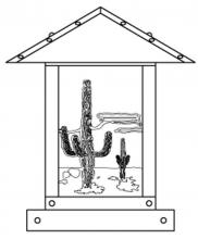 Arroyo Craftsman TRC-9CTF-BK - 9" timber ridge column mount with cactus filigree