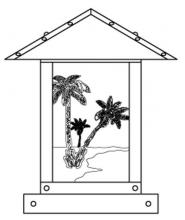 Arroyo Craftsman TRC-9PTF-RB - 9" timber ridge column mount with palm tree filigree