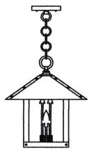 Arroyo Craftsman TRH-12ARTN-BK - 12" timber ridge pendant with arrow filigree