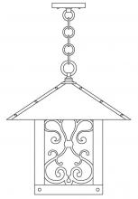 Arroyo Craftsman TRH-16ASGW-BZ - 16" timber ridge pendant with ashbury  filigree