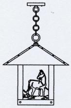 Arroyo Craftsman TRH-16HSOF-BZ - 16" timber ridge pendant with horse filigree