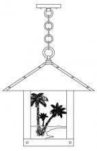 Arroyo Craftsman TRH-16PTTN-P - 16" timber ridge pendant with palm tree  filigree