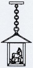 Arroyo Craftsman TRH-9HSCS-BK - 9" timber ridge pendant with horse filigree