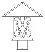 Arroyo Craftsman TRP-12ASGW-AB - 12" timber ridge post mount with ashbury  filigree