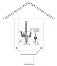 Arroyo Craftsman TRP-16CTF-MB - 16" timber ridge post mount with cactus  filigree