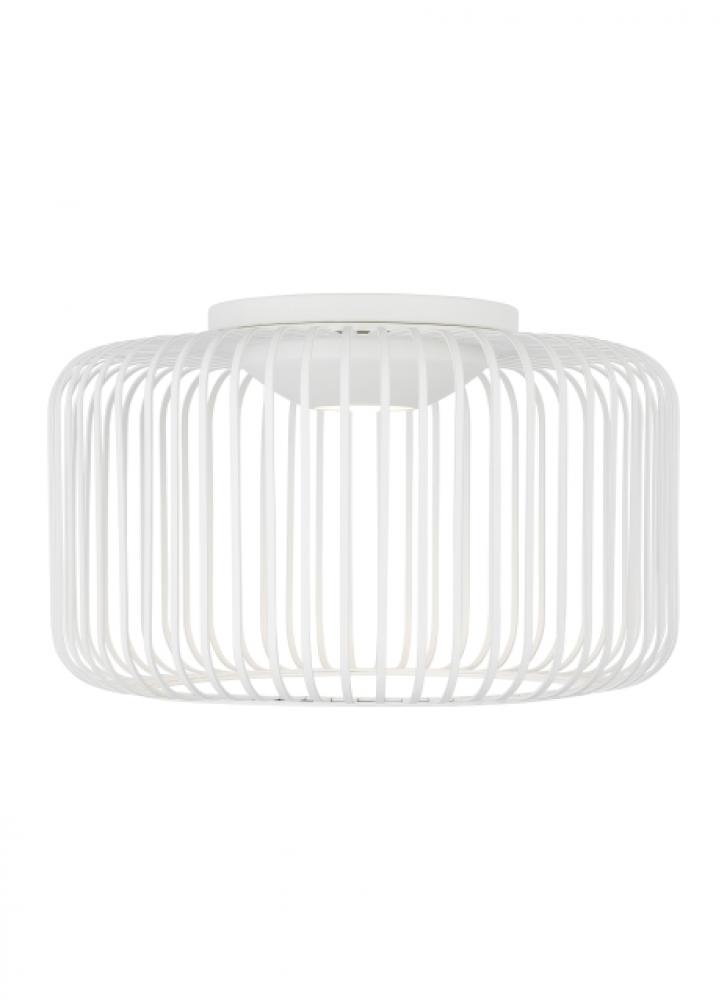 Kai dimmable LED Modern 15 1-light Ceiling Flush Mount Light in a Matte White finish