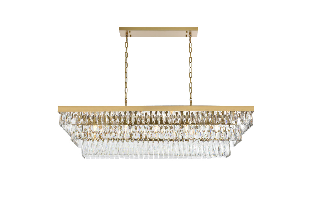 Josephine 48 inch Rectangular Chandelier in Satin Gold
