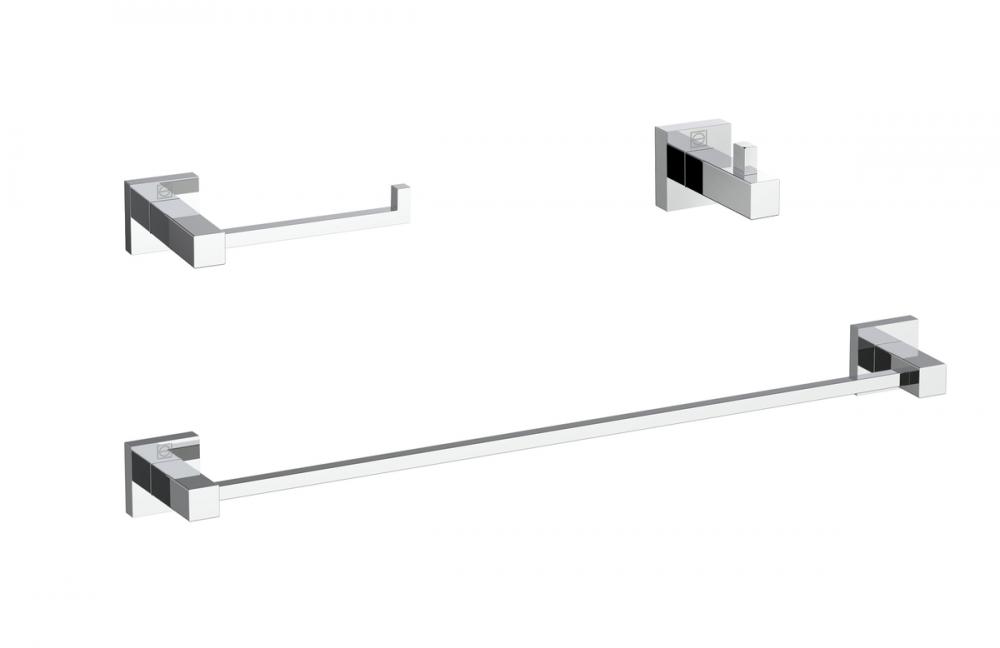 Bathroom hardware set 24"x2.7+6.6"x3.1"+2.7"x2.2" chrome