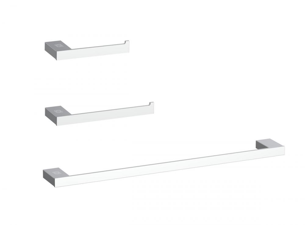 Bathroom hardware set 24"x2.9"+7"x2.9"+9.6"x2.9" chrome