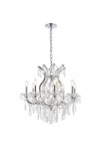 Elegant 2800D26C/RC - Maria Theresa 9 Light Chrome Chandelier Clear Royal Cut Crystal