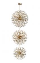 Elegant 2500G48L3SG - Vera 48 Inch Three Tiers Crystal Starburst Chandelier in Satin Gold