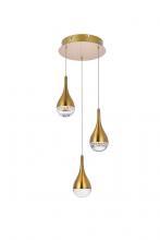 Elegant 3803D12SG - Amherst 10 Inch LED Pendant in Satin Gold