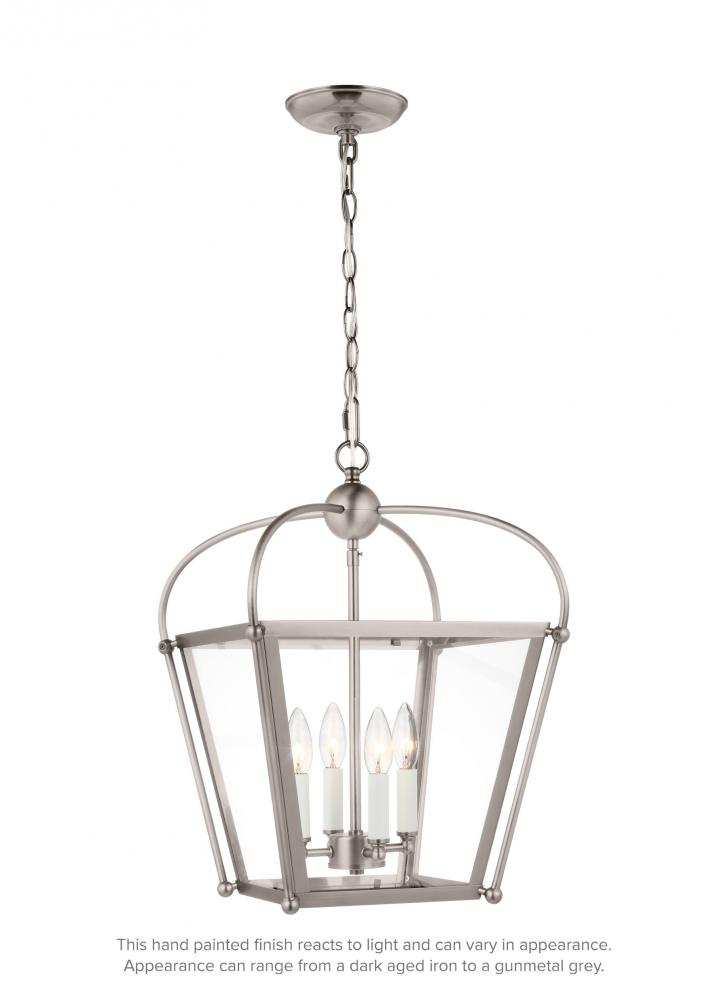 Charleston transitional 4-light indoor dimmable small ceiling pendant hanging chandelier light in an