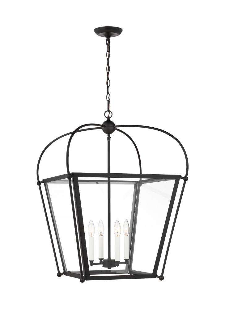 Charleston transitional 4-light LED indoor dimmable ceiling pendant hanging chandelier light in midn
