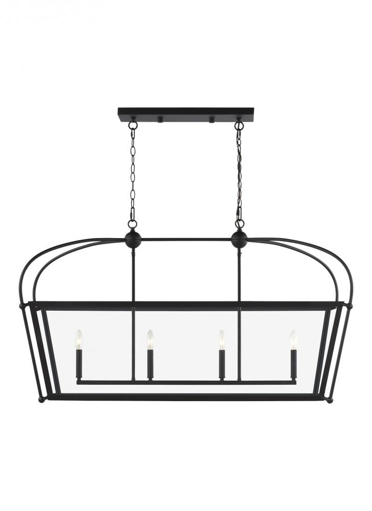 Charleston transitional 4-light LED indoor dimmable linear ceiling pendant hanging chandelier light