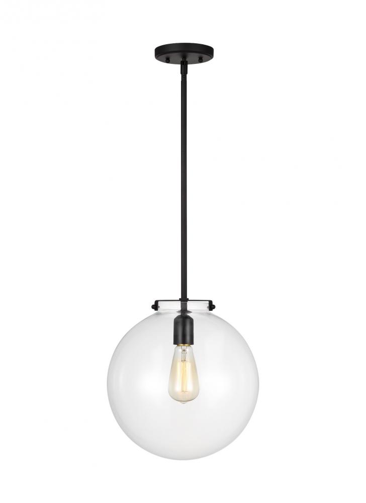Kate transitional 1-light indoor dimmable sphere ceiling hanging single pendant light in midnight bl