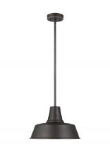 Visual Comfort & Co. Studio Collection 6237401-71 - Barn Light traditional 1-light outdoor exterior Dark Sky compliant hanging ceiling pendant in antiqu