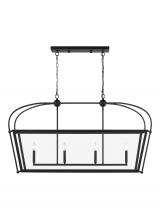 Visual Comfort & Co. Studio Collection 6691004EN-112 - Charleston transitional 4-light LED indoor dimmable linear ceiling pendant hanging chandelier light