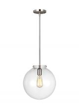 Visual Comfort & Co. Studio Collection 6692101-962 - Kate transitional 1-light indoor dimmable sphere ceiling hanging single pendant light in brushed nic