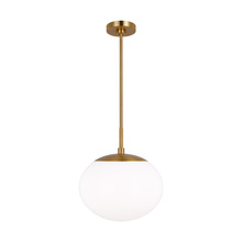 Visual Comfort & Co. Studio Collection EP1341BBS - Lune modern mid-century large indoor dimmable 1-light pendant in a burnished brass finish and milk w