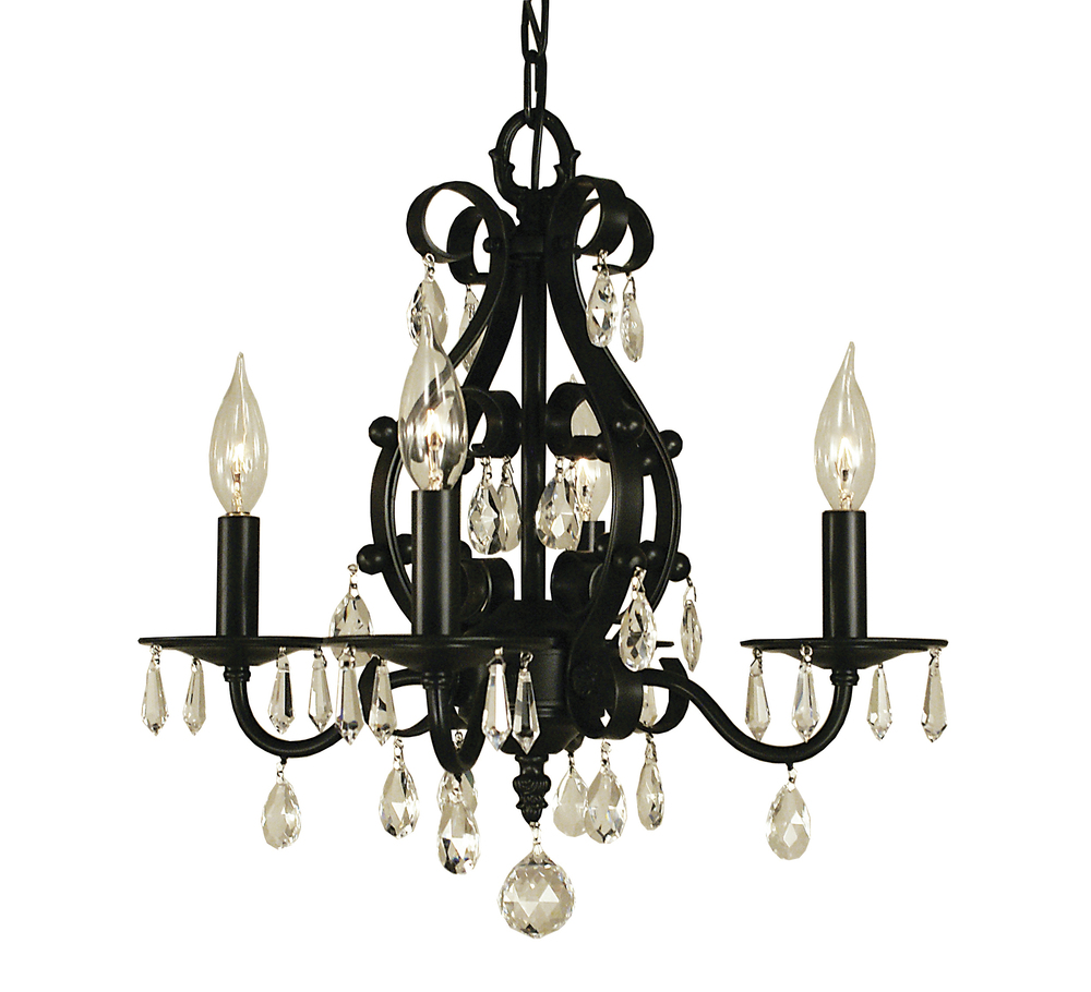 4-Light Mahogany Bronze Liebestraum Mini Chandelier