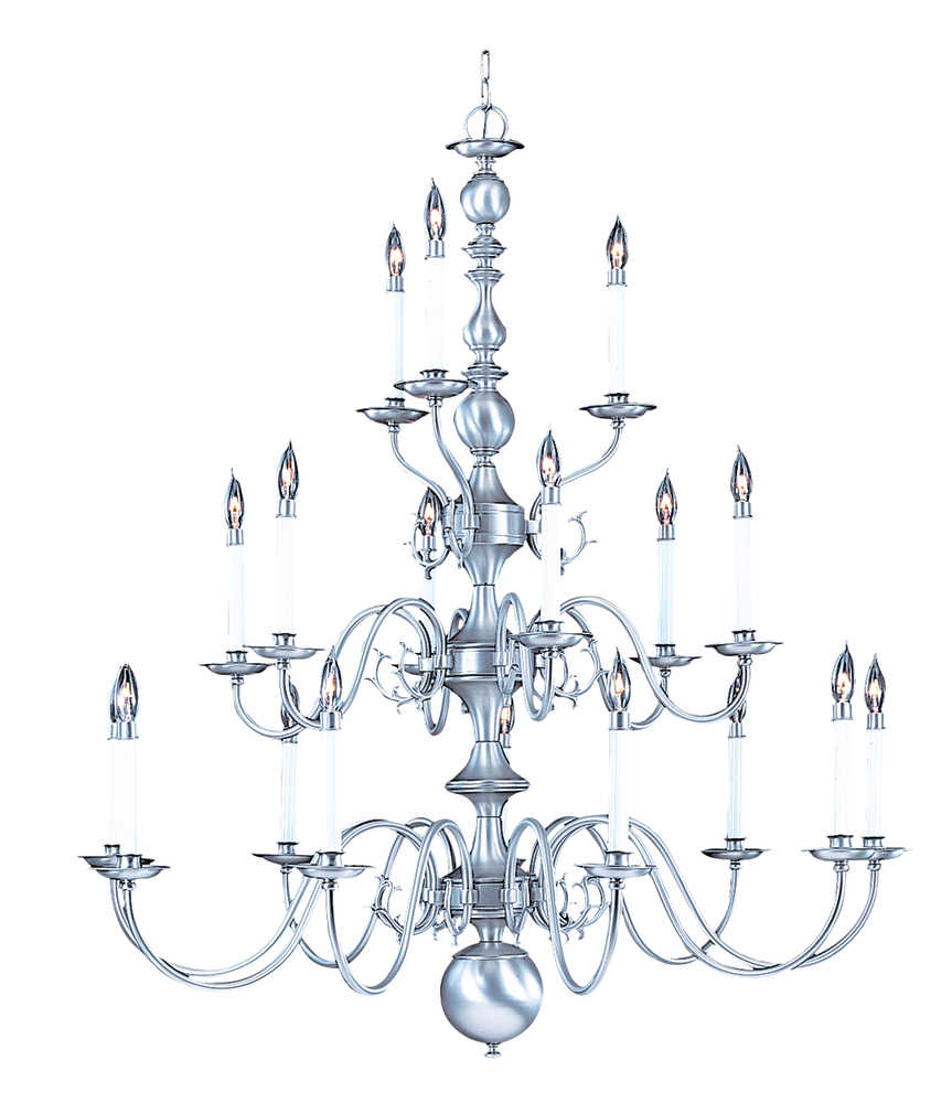 18-Light Satin Pewter Jamestown Foyer Chandelier