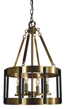 Framburg 4664 PN/MBLACK - 4-Light Polished Nickel/Matte Black Pantheon Pendant