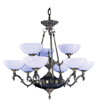 Framburg 8409 FB - 9-Light French Brass Napoleonic Dining Chandelier