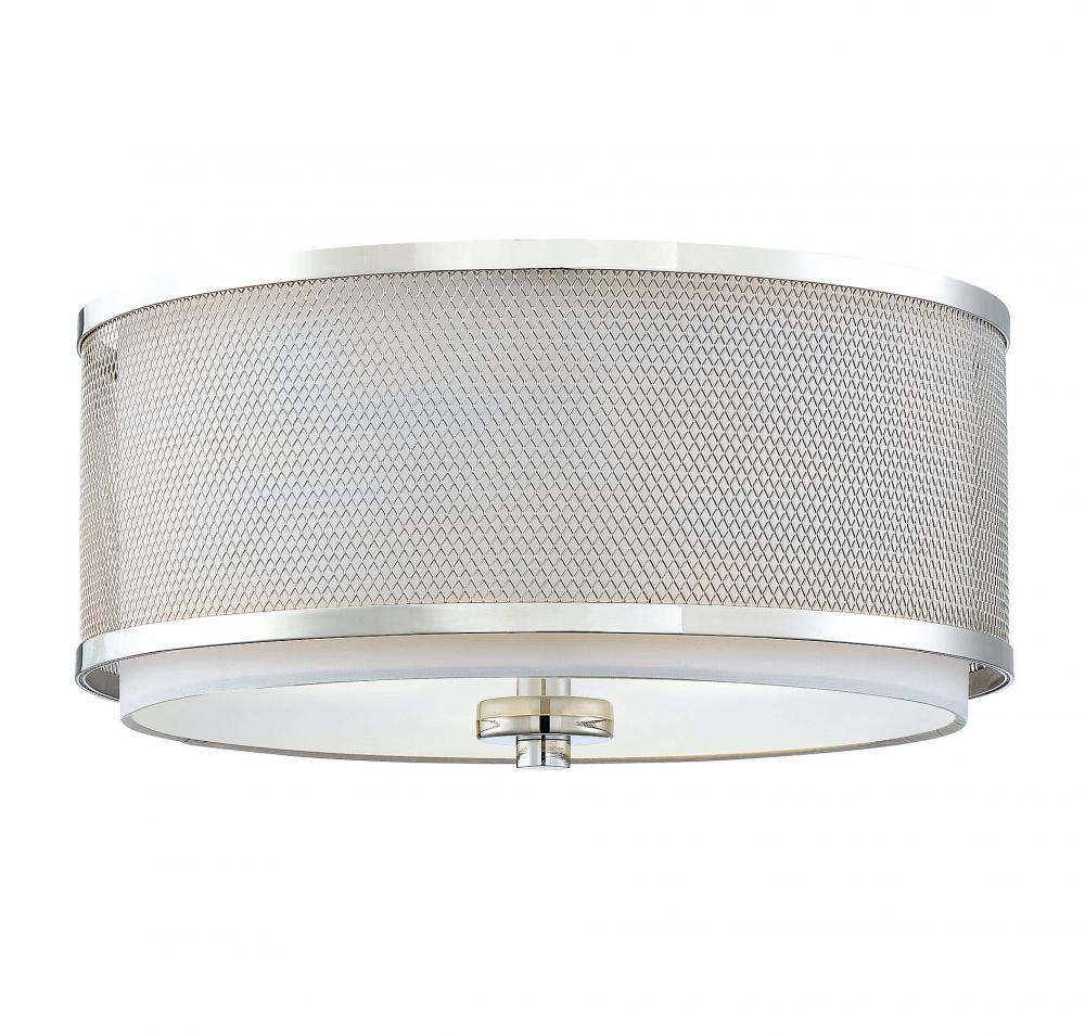 3-Light Ceiling Light in Polished Nickel