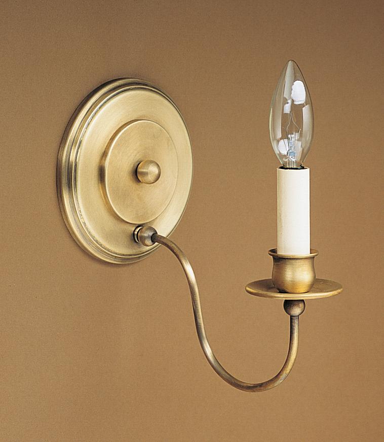 Wall Sconce 1 J-Arm Antique Brass 1 Candelabra Socket