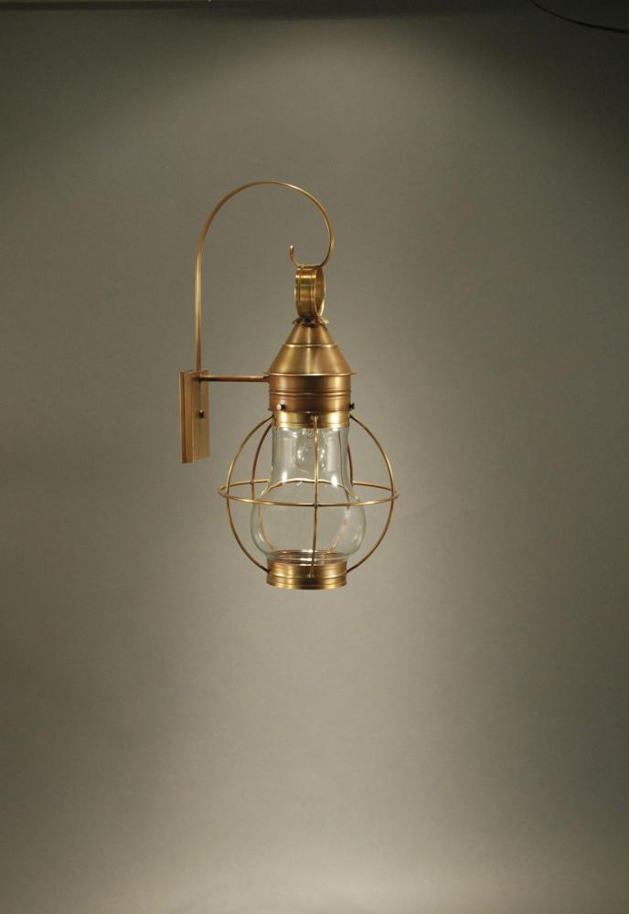 Caged Pear Wall Antique Brass Medium Base Socket Optic Glass