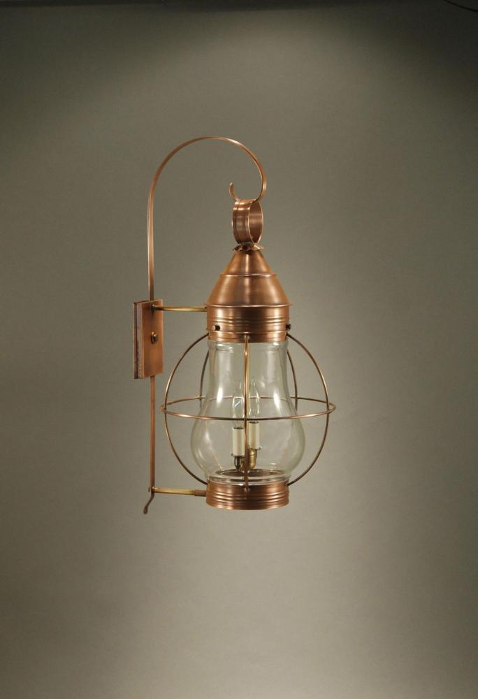 Caged Pear Wall Antique Brass 2 Candelabra Sockets Clear Seedy Glass
