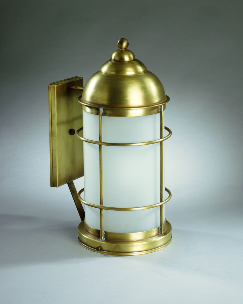 Nautical Wall Antique Brass 2 Candelabra Sockets Seedy Marine Glass