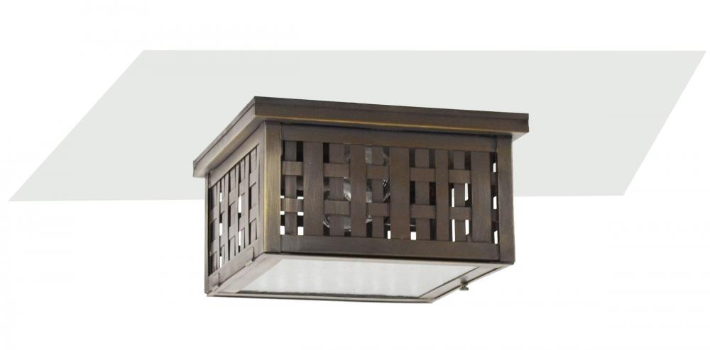 Weave Medium Flush Dark Brass 2 Medium Base Sockets Seedy