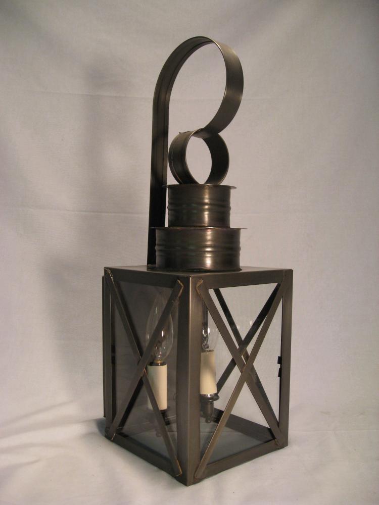 Can Top X-Bars Wall Antique Copper Medium Base Socket Clear Glass