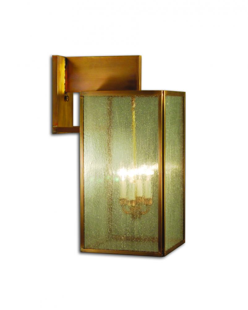 Midtown XLarge Wall Bracket Antique Copper 4 Candelabra Sockets Clear Seedy Glass