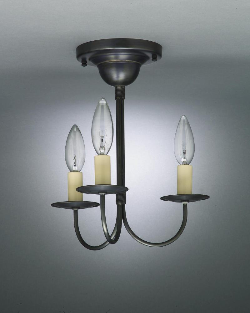 Hanging J-Arms Verdi Gris 3 Candelabra Sockets