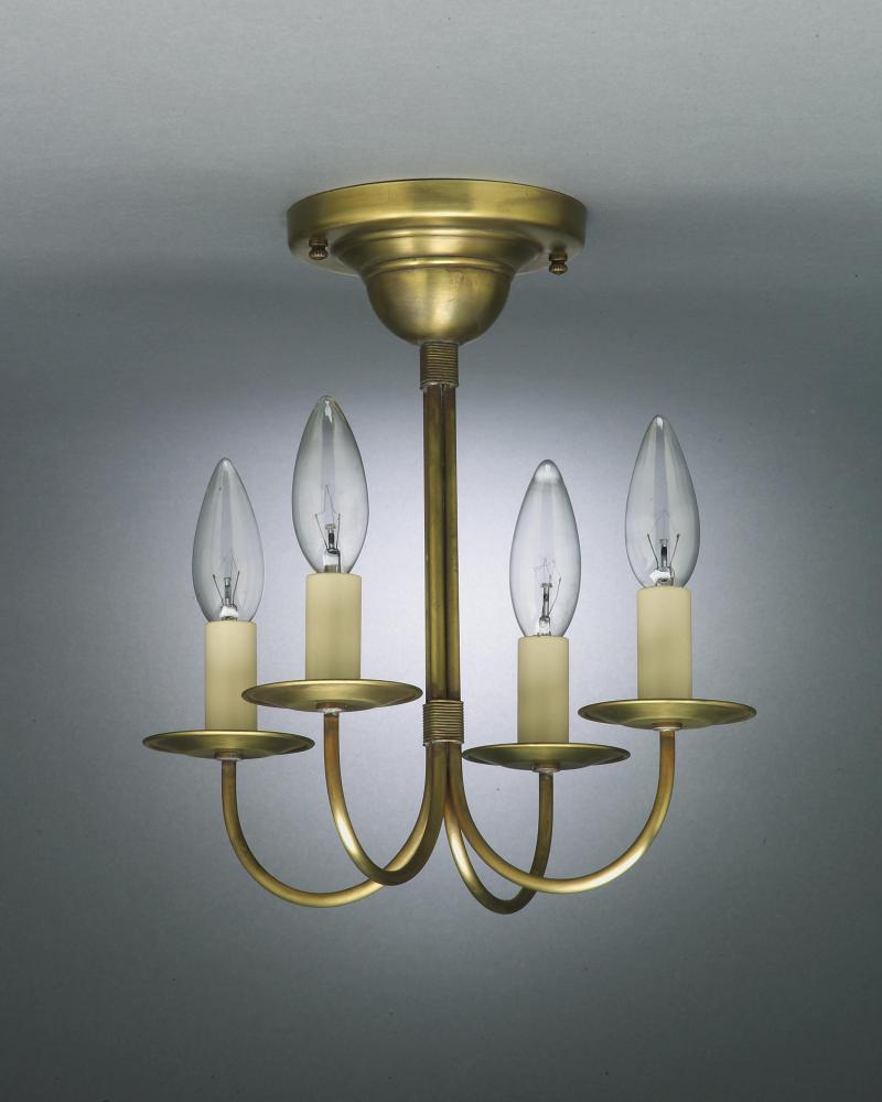 Hanging J-Arms Dark Brass 4 Candelabra Sockets