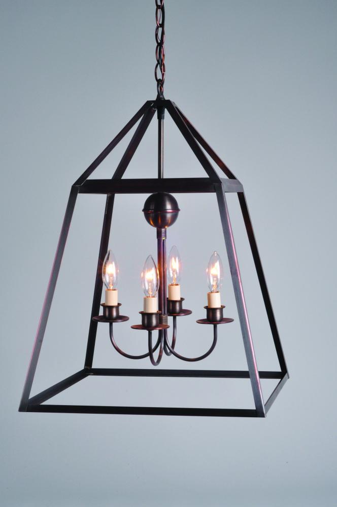 Hanging Verdi Gris 4 Candelabra Inverted Cluster NO Glass