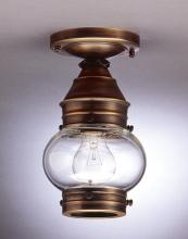 Northeast Lantern 2014-AB-MED-OPT - Onion Flush No Cage Antique Brass Medium Base Socket Optic Glass