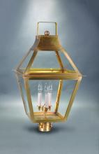 Northeast Lantern 2253-AC-CIM-CLR - Tapered Post Antique Copper Medium Base Socket With Chimney Clear Glass