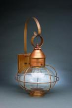 Northeast Lantern 2541-AB-MED-CSG - Caged Onion Wall Antique Brass Medium Base Socket Clear Seedy Glass